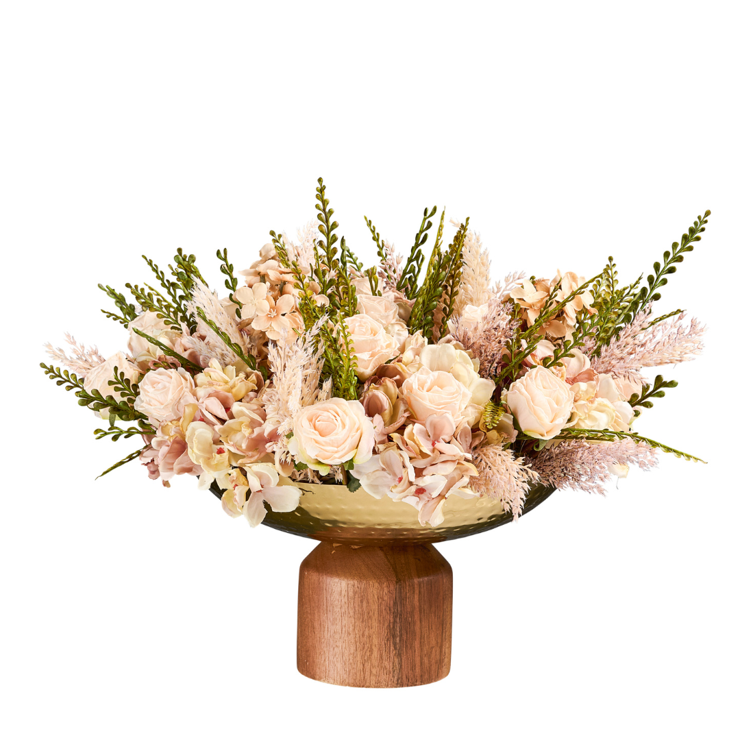 Flaura Beige Roses in Fern Mix