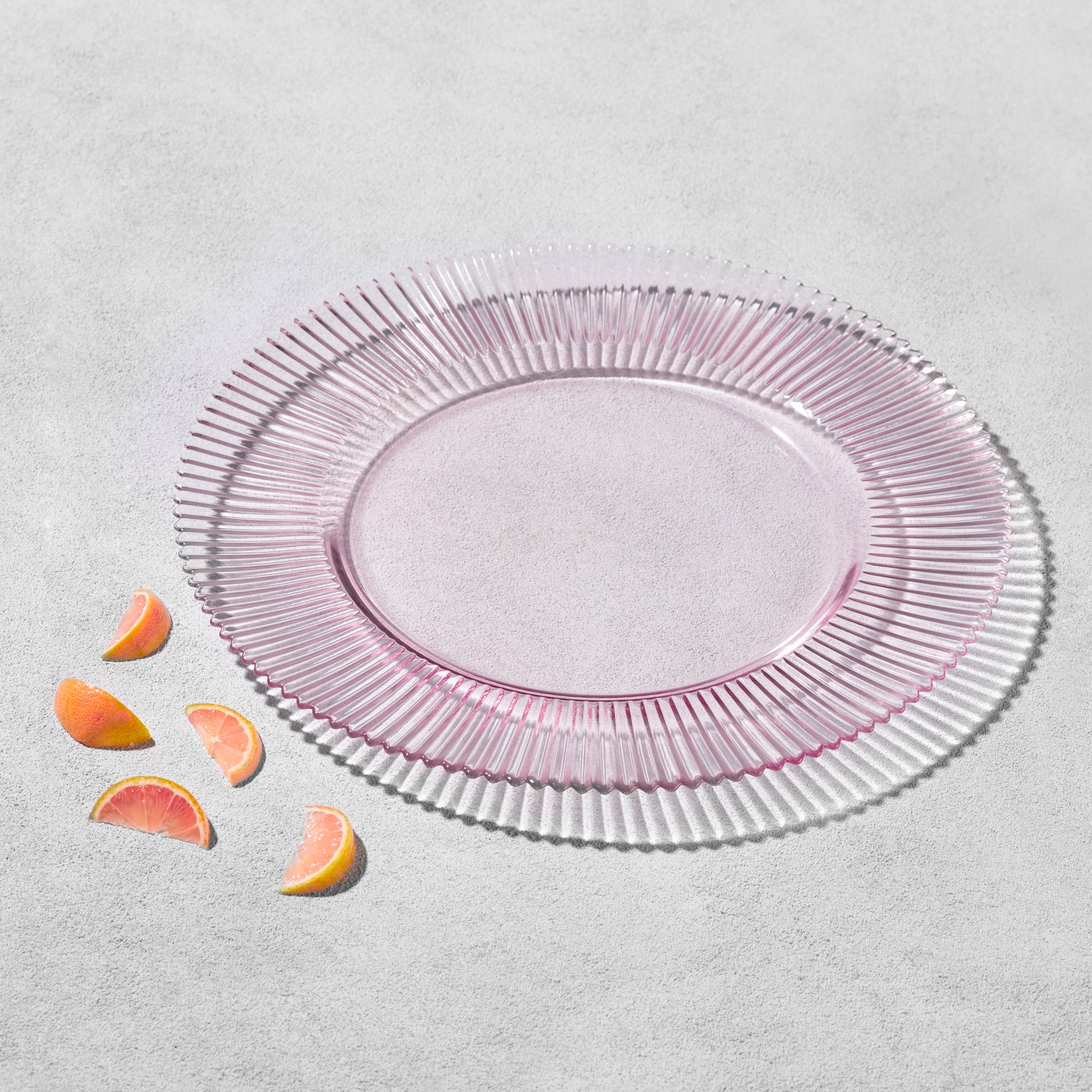 Vikko Pink Forest Ribbed Glass Charger