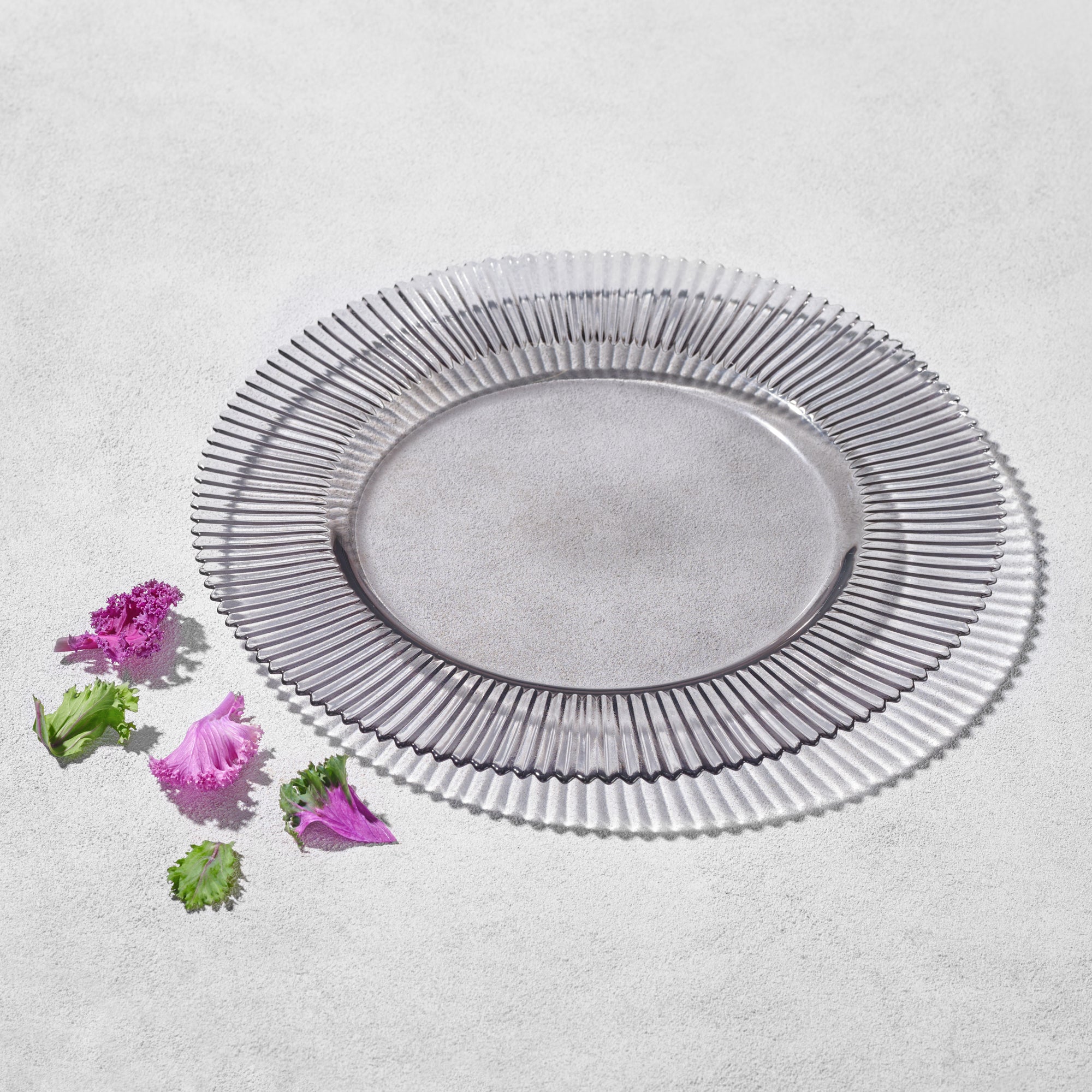 Vikko Smoke Forest Ribbed Glass Charger