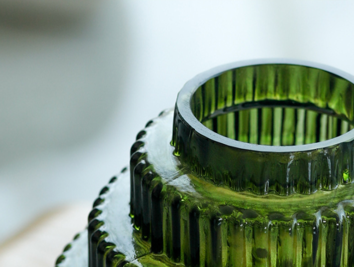 Tower Shaped Thick Glass Vase
