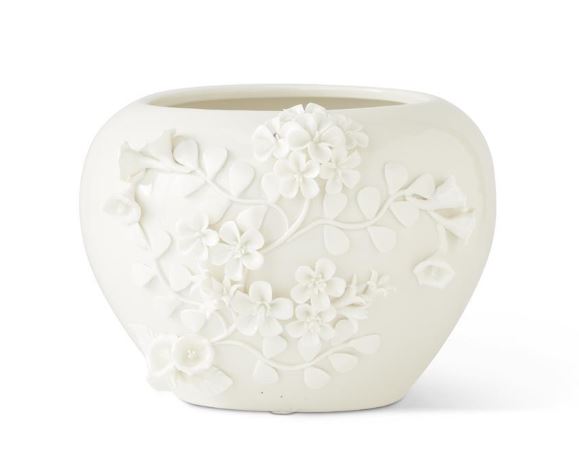 White Ceramic Handcrafted Jasmine Vase