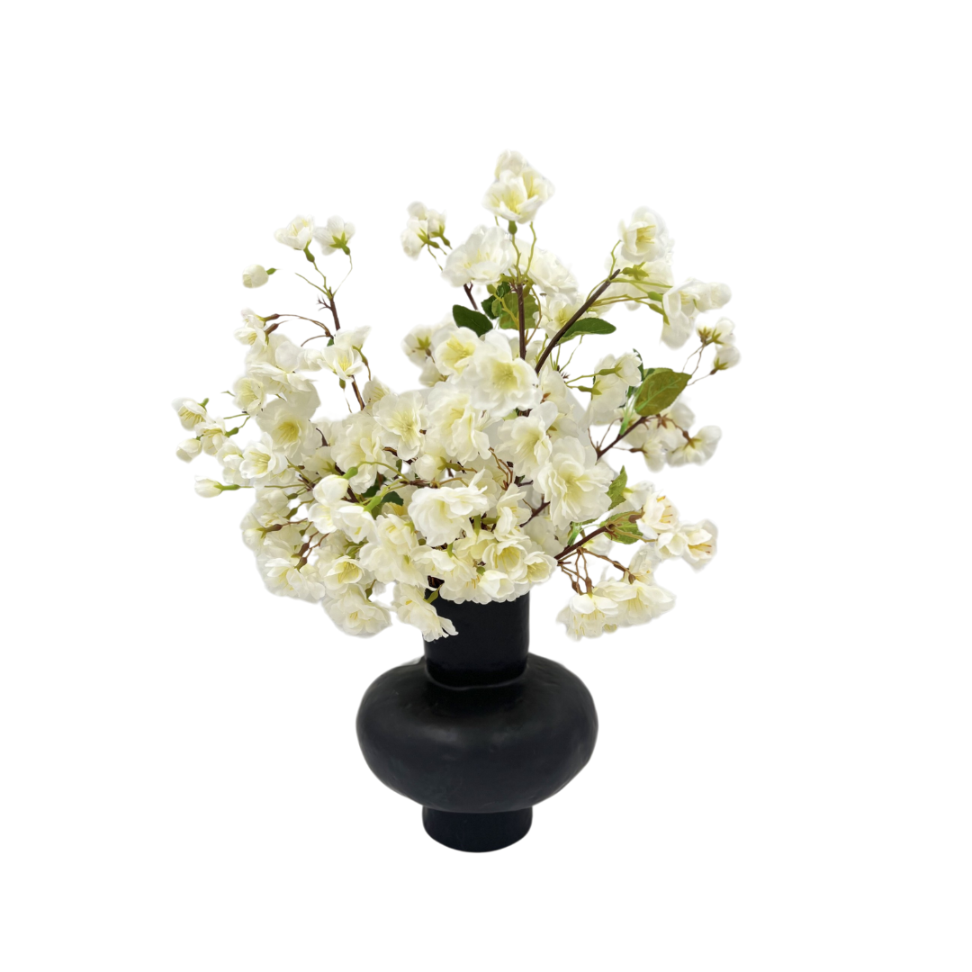 Flaura Cherry Blossom Arrangement in Black Vase