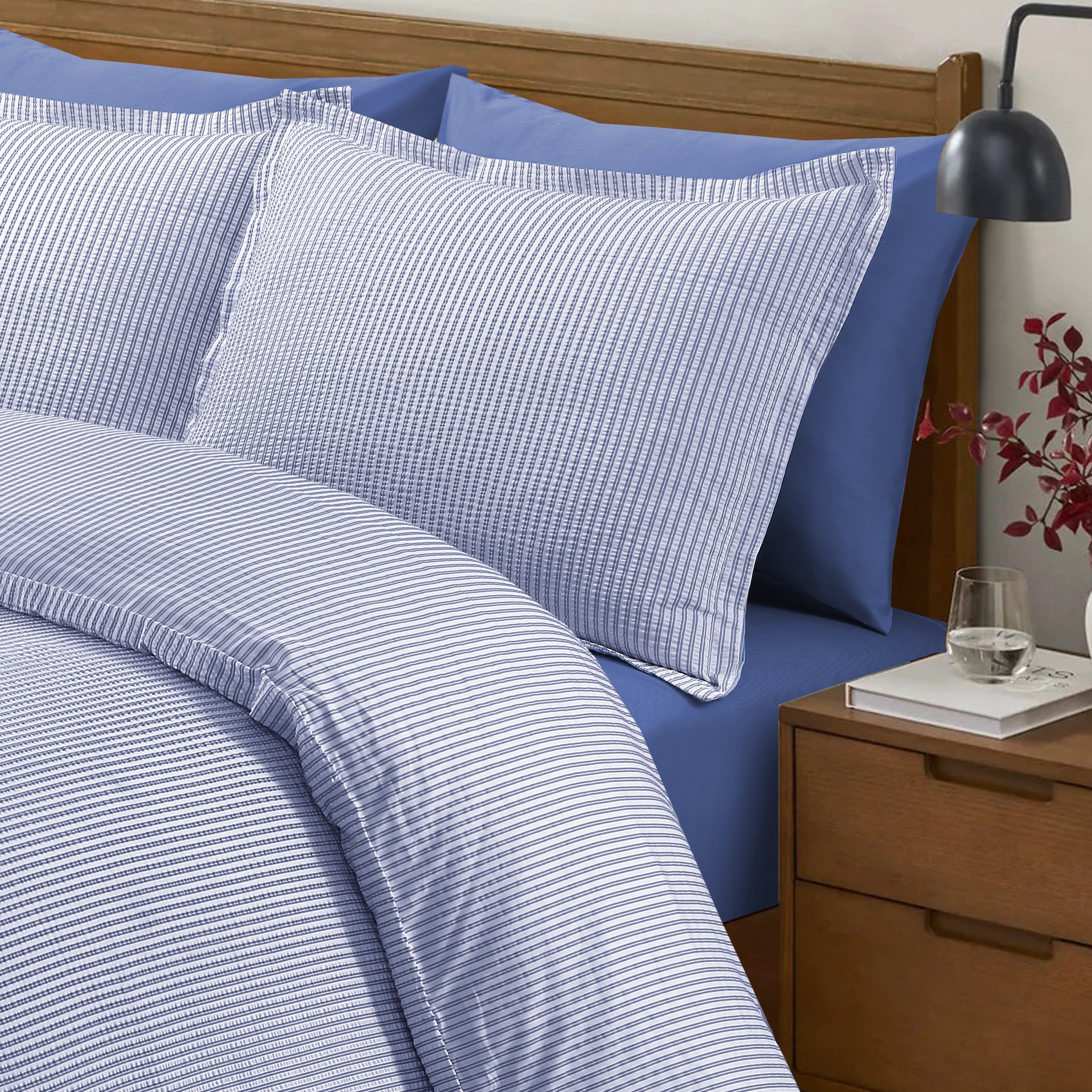 Aura Home Seer Sucker Duvet Set - Thumbnail 4