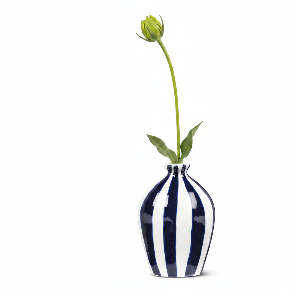 Tall Striped Bud Vase