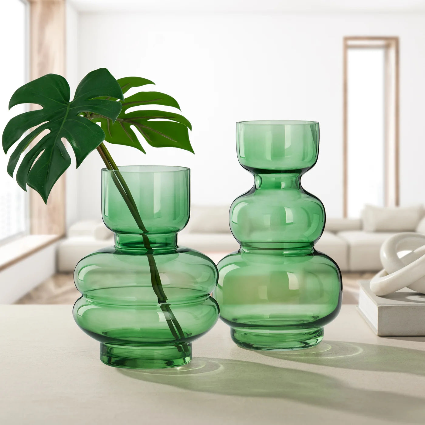Riva Multi Bulb Green Vase