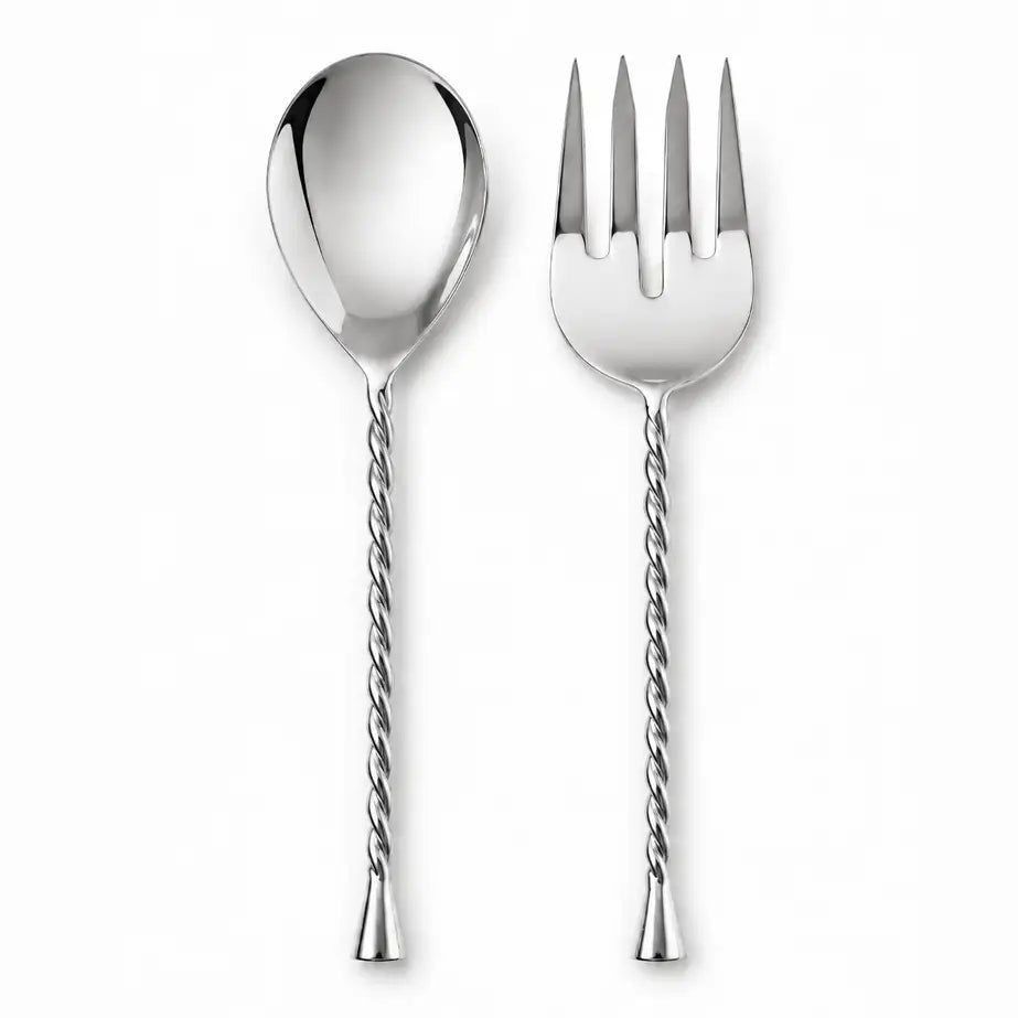 Twisted, Salad Server, Set Silver
