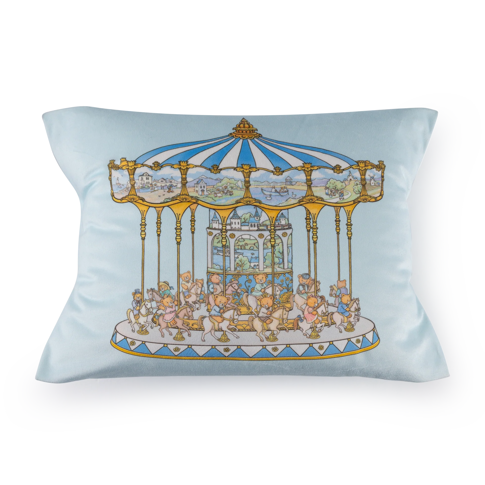 Lil Teddy's Merry Go Cushion- Blueberry Biscuit