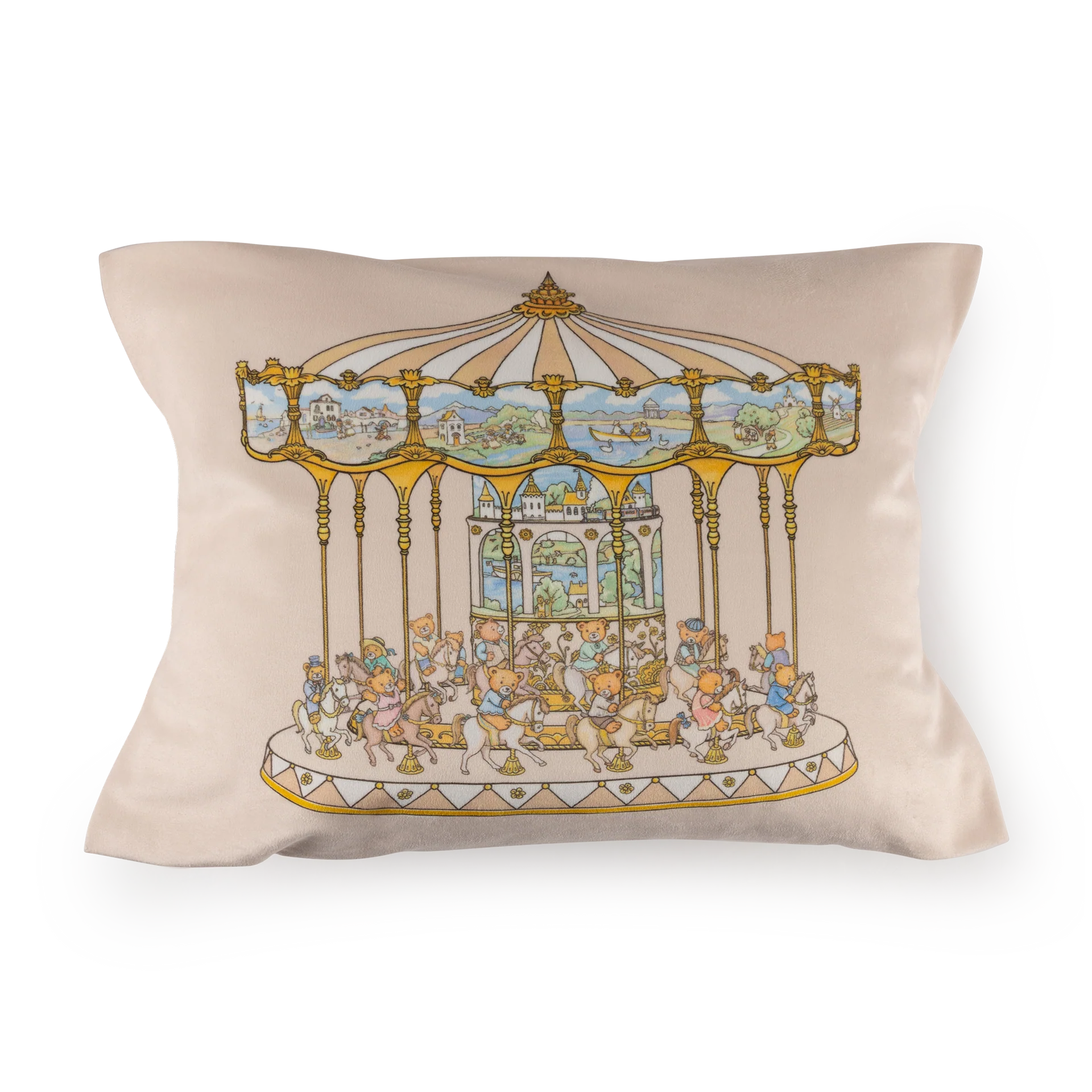 Lil Teddy's Merry Go Cushion- Vanilla Bean