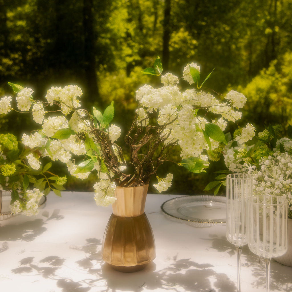 Flaura Tall Hydrangeas in Gold Pot