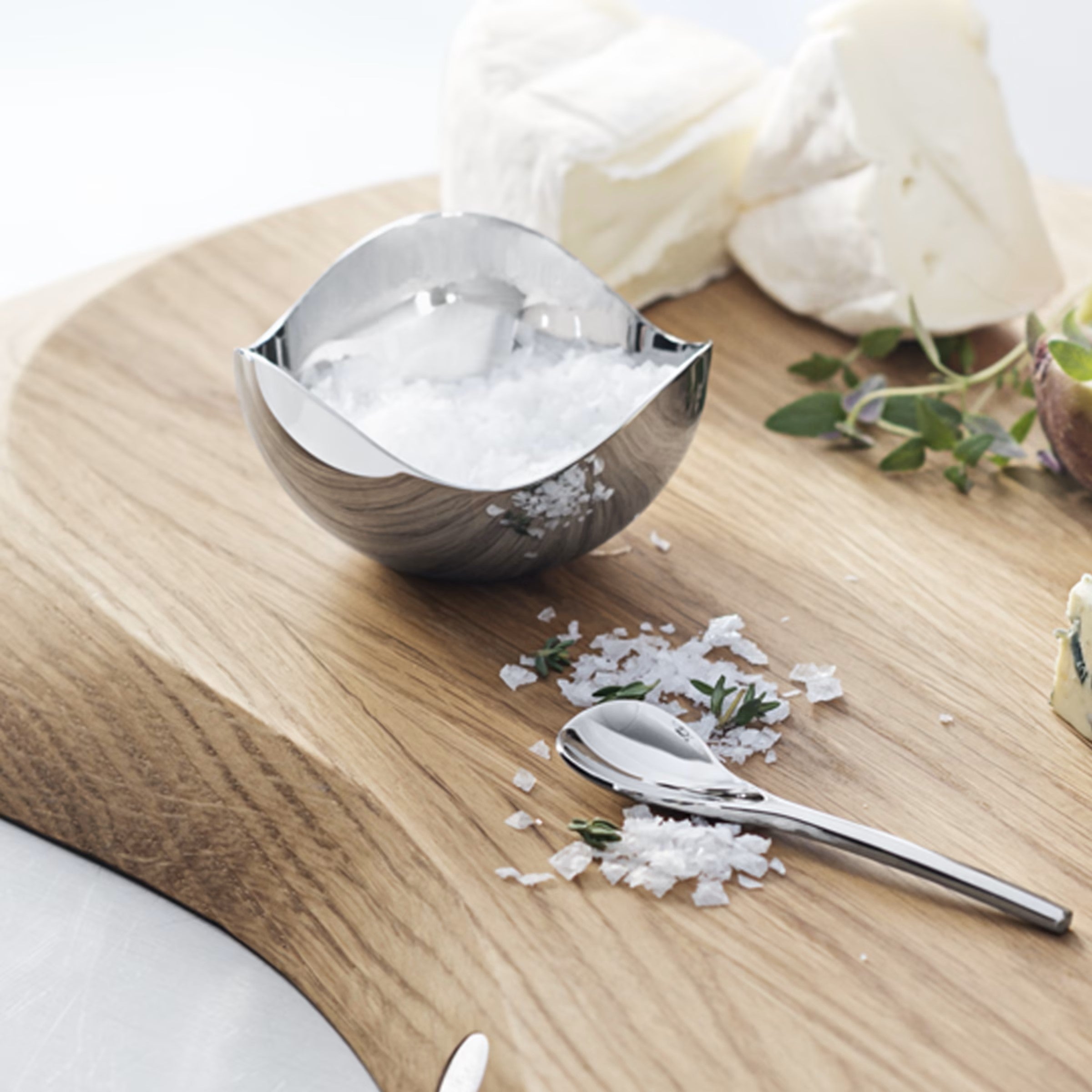 Georg Jensen Bloom Salt Cellar with Spoon