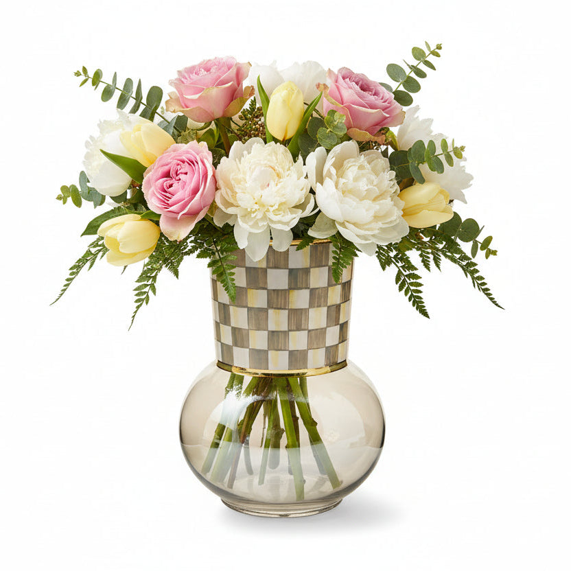 MacKenzie-Childs Check Glass Vase