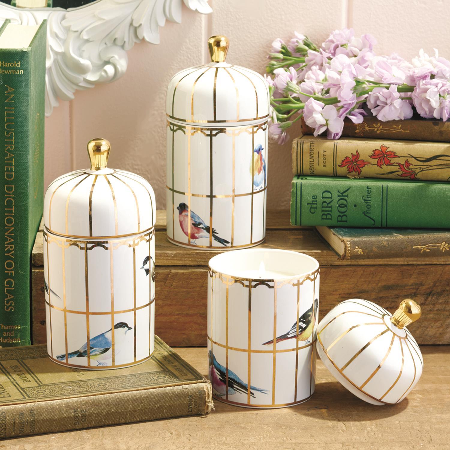 Bird Lidded Candles in Gift Box