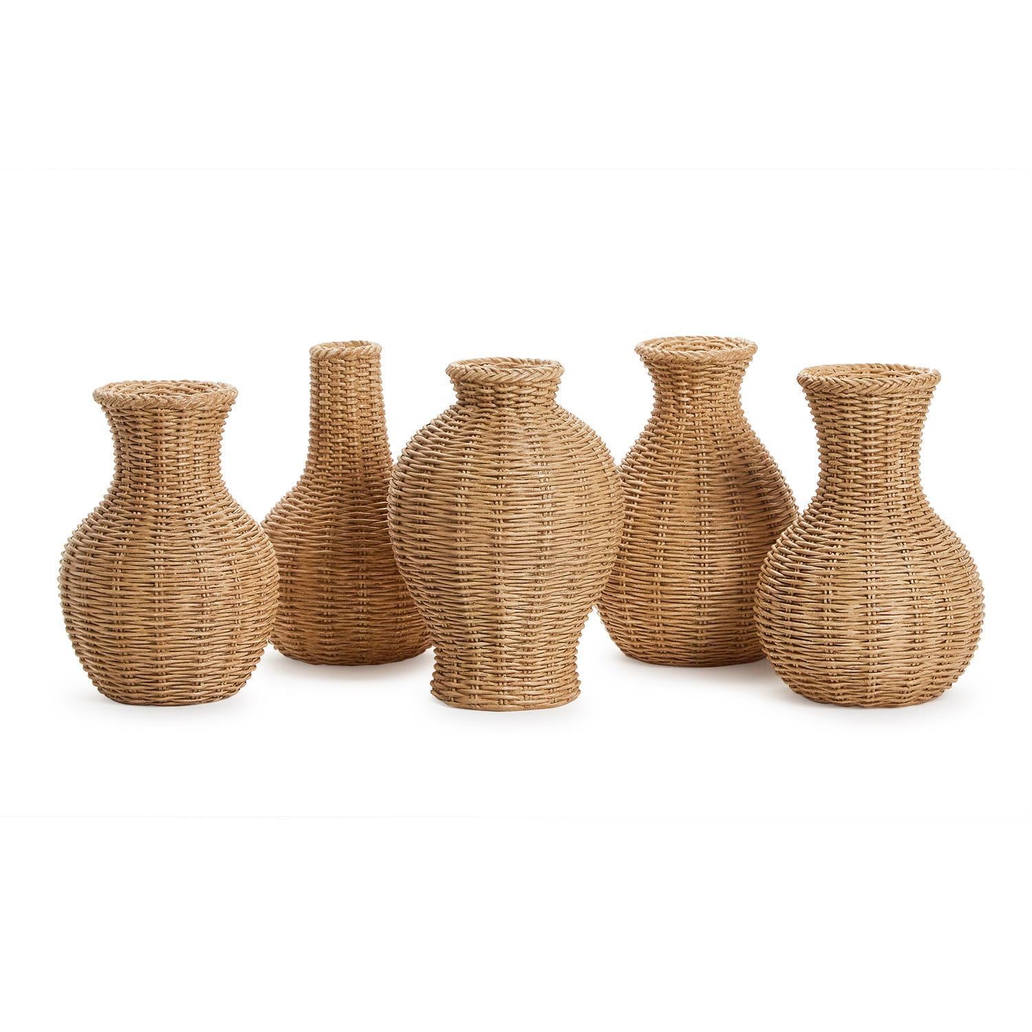 Natural Beauties Basket Weave Pattern Bud Vase