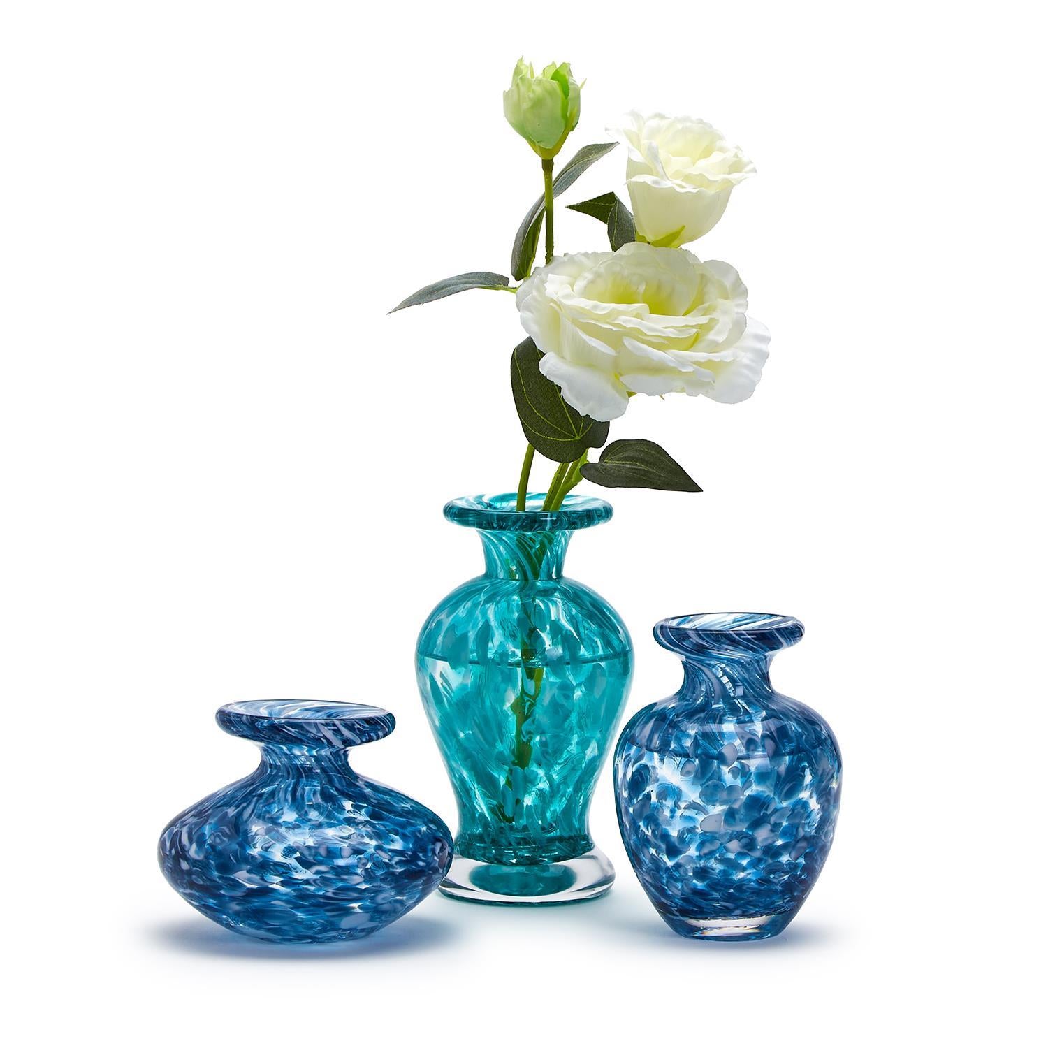 Blue Glass Bottle Bud Vase