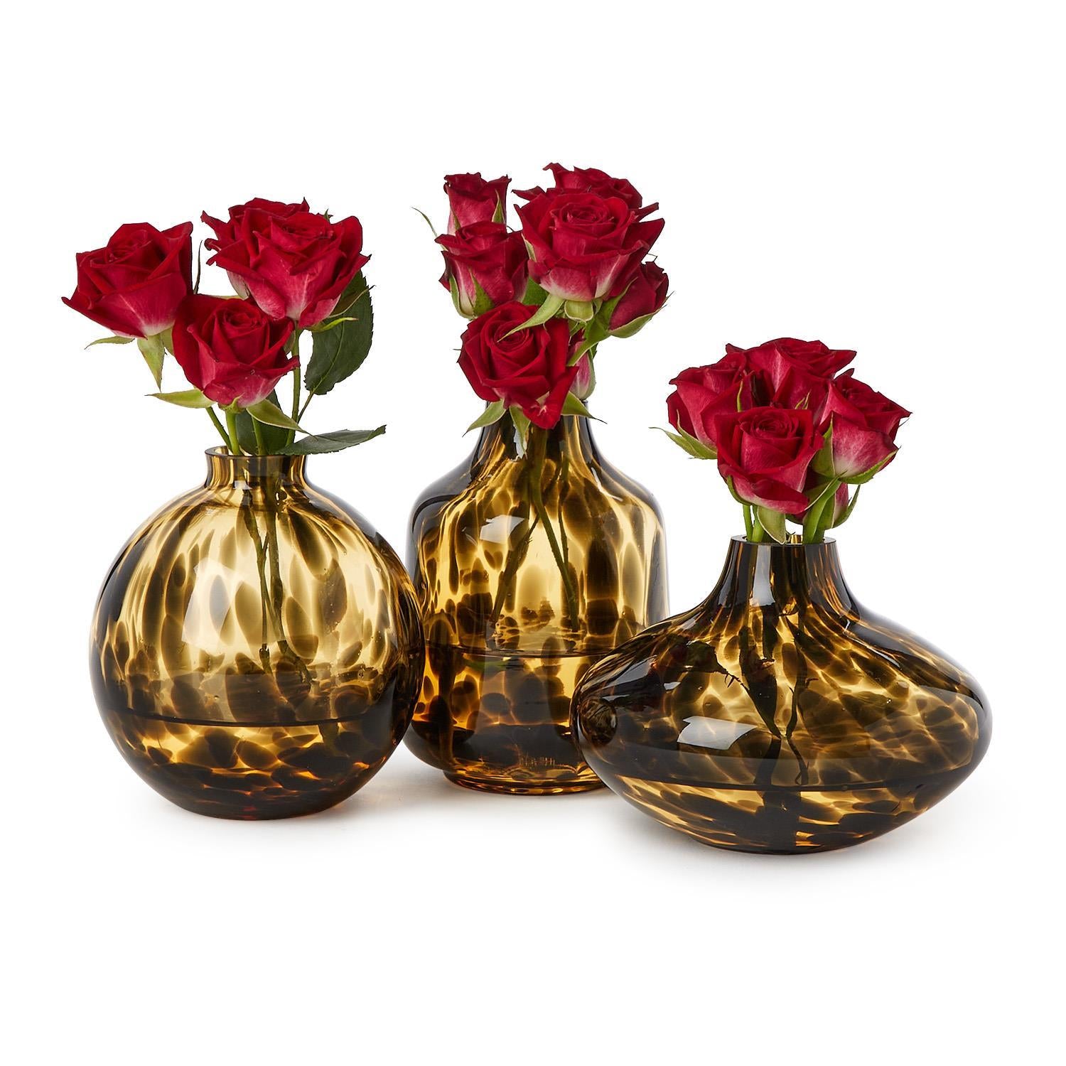 Tortoise Hand-Blown Glass Vases