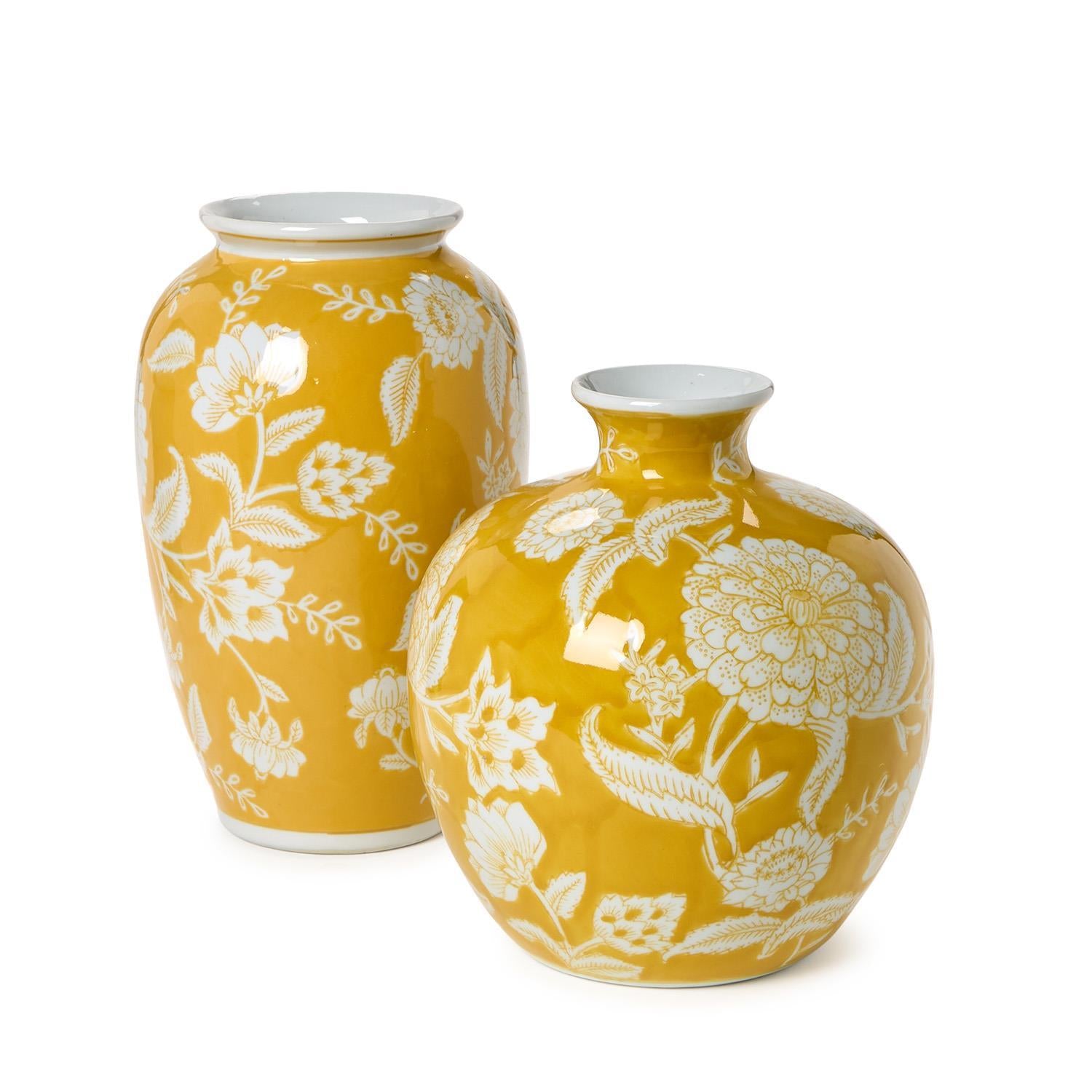 Flora and Fauna Yellow Floral Vases