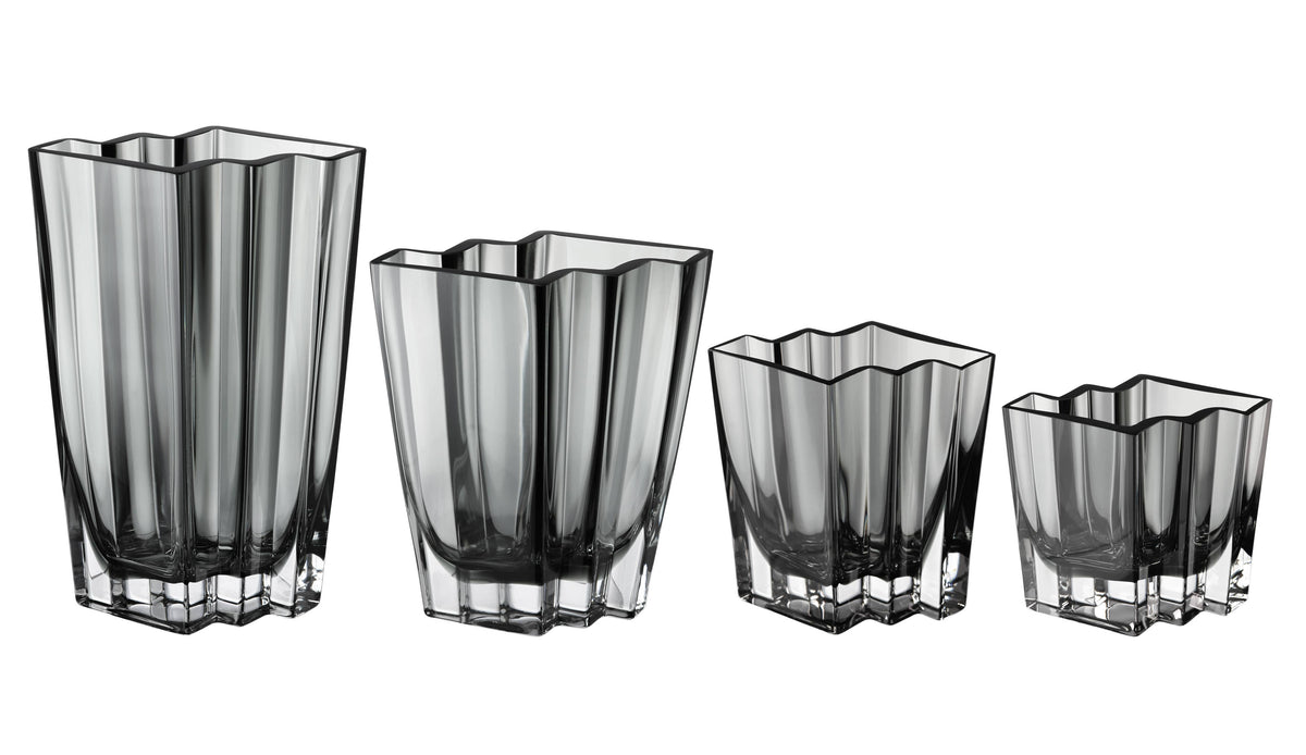 Chevron Vase, Transparent Gray, Available in 4 Sizes