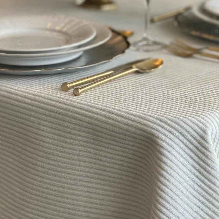 Adorn Your Table Velvet Ribbed Tablecloth