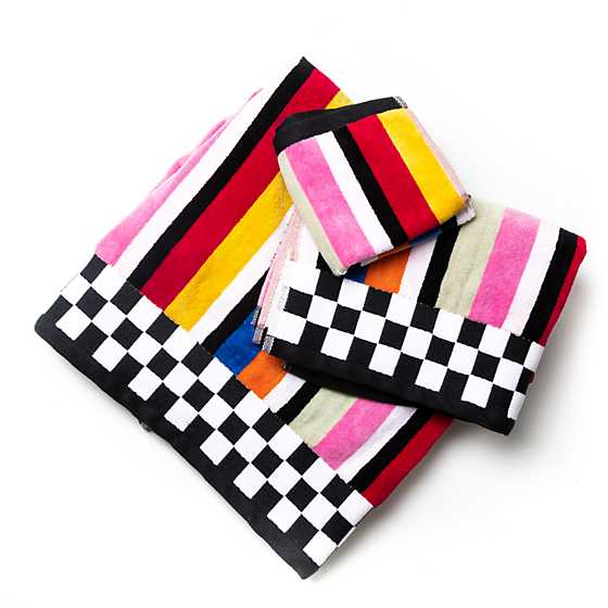 MacKenzie-Childs Black & White Zig Zag Dish Towels - Set of 3