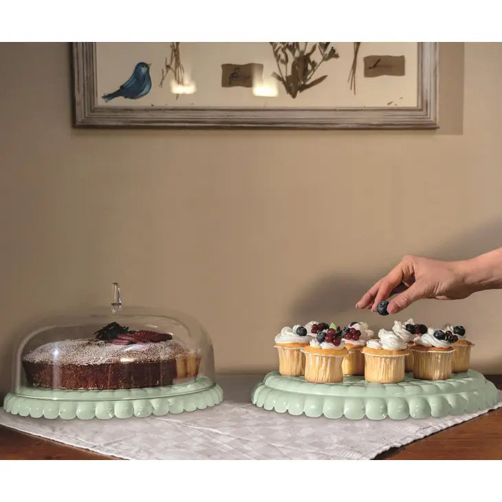 Tiffany Small Cake Serving Set- Sage Green