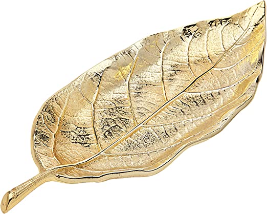Gold Finish Leaf Tray- Large