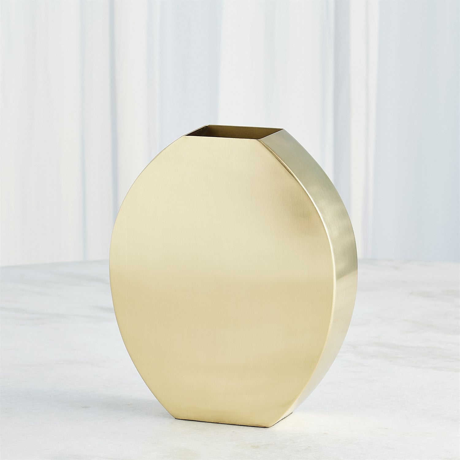 Brass Squared Oval Vases