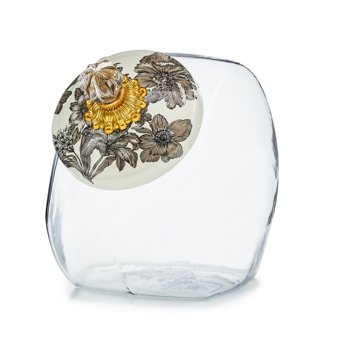 MacKenzie-Childs Sterling English Garden cookie jar