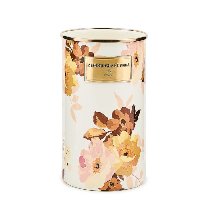 MacKenzie-Childs White Wild Rose utensil holder
