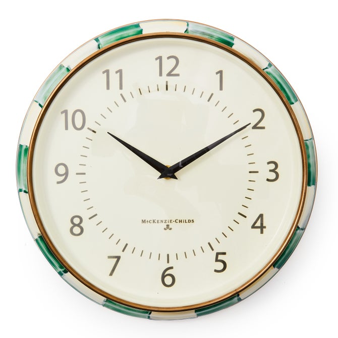 MacKenzie-Childs Enamel Check School Clock