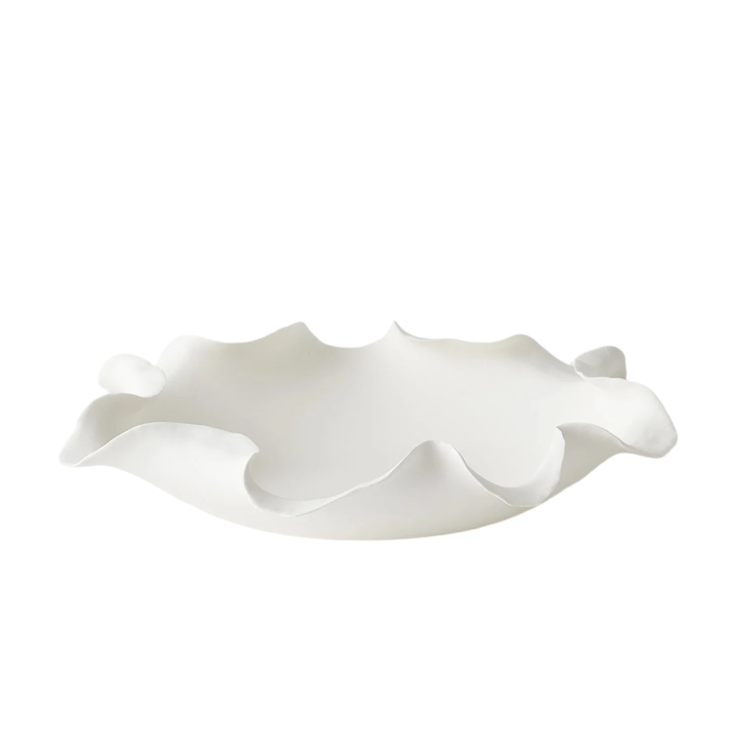 Global Views Folios Matte White Low Bowl