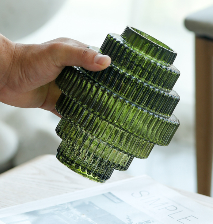 Tower Shaped Thick Glass Vase