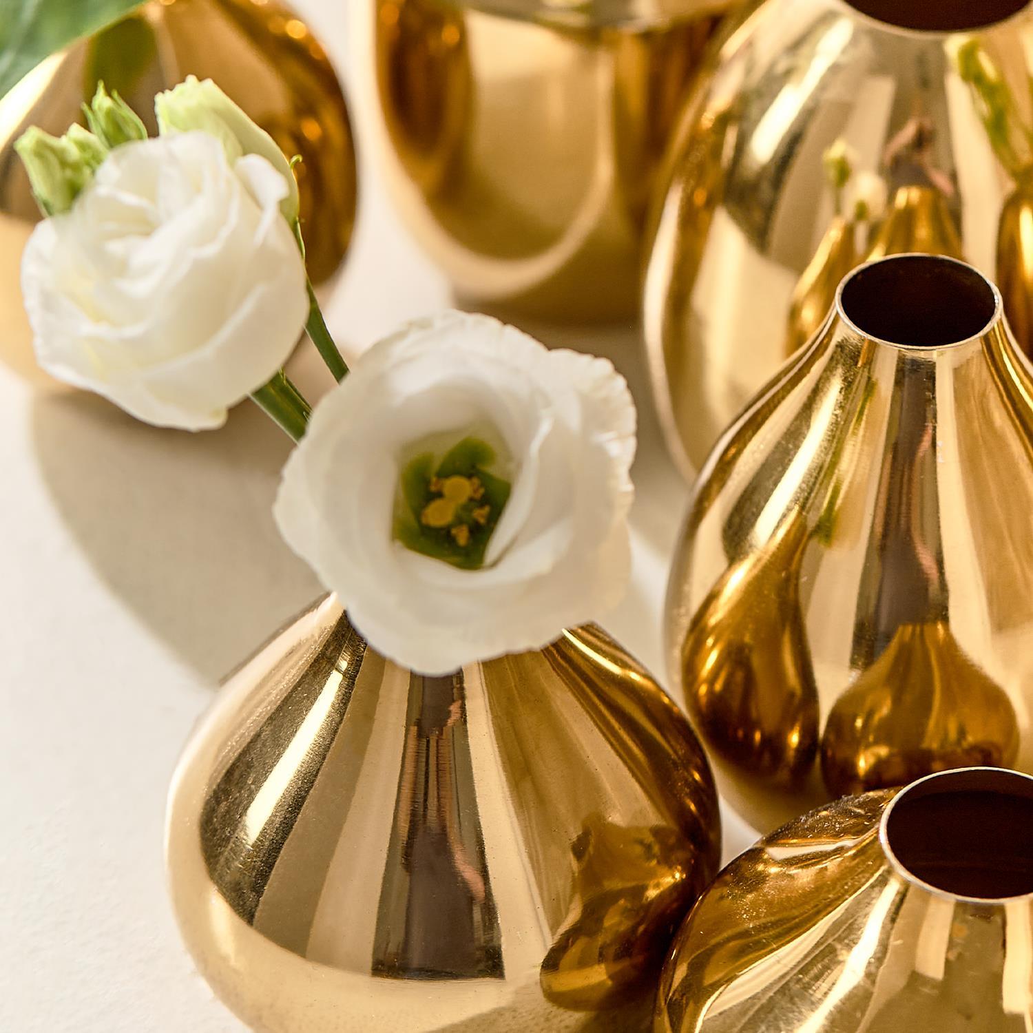 Gold-Plated Nickel Bud Vase Set