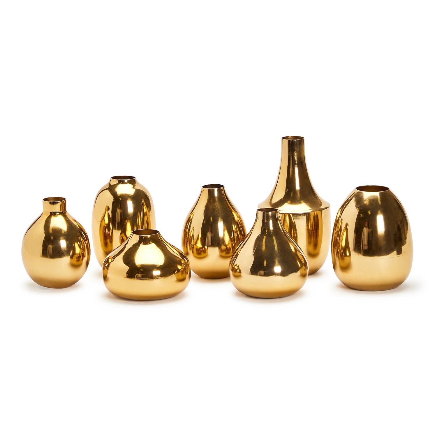 Gold-Plated Nickel Bud Vase Set