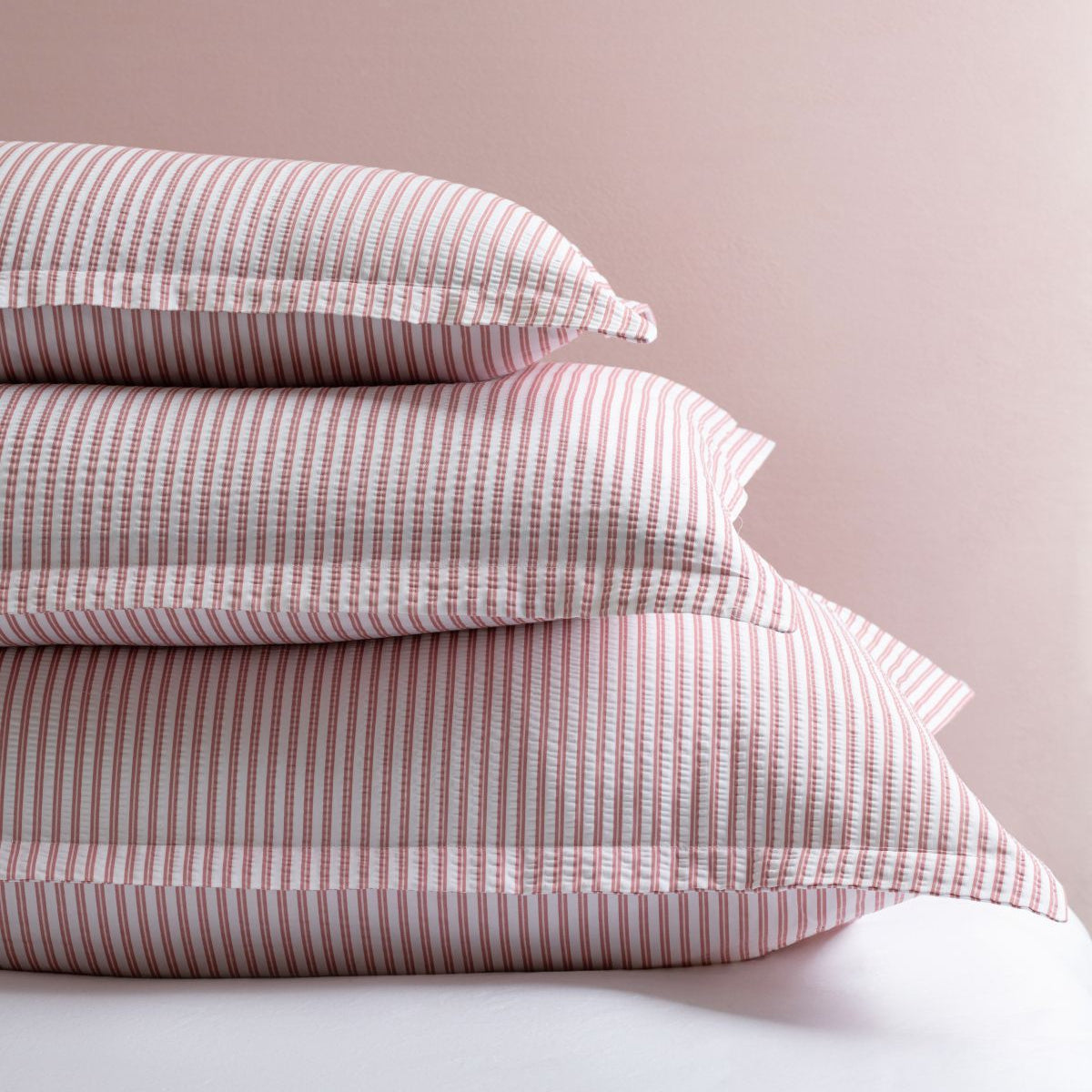 Aura Home Seer Sucker Stripe Duvet Set- Pink