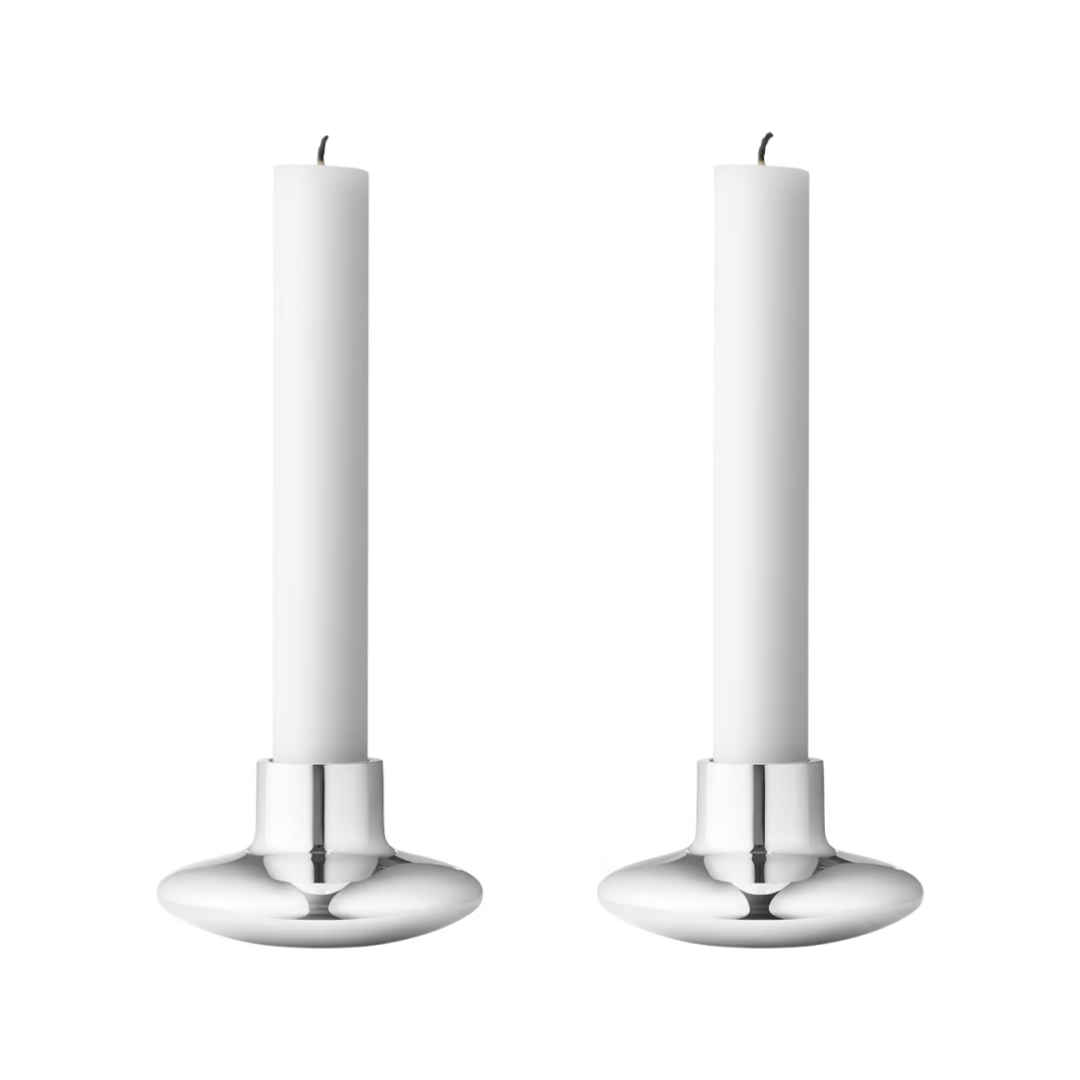 Georg Jensen Koppel Stainless Steel Candleholder Set
