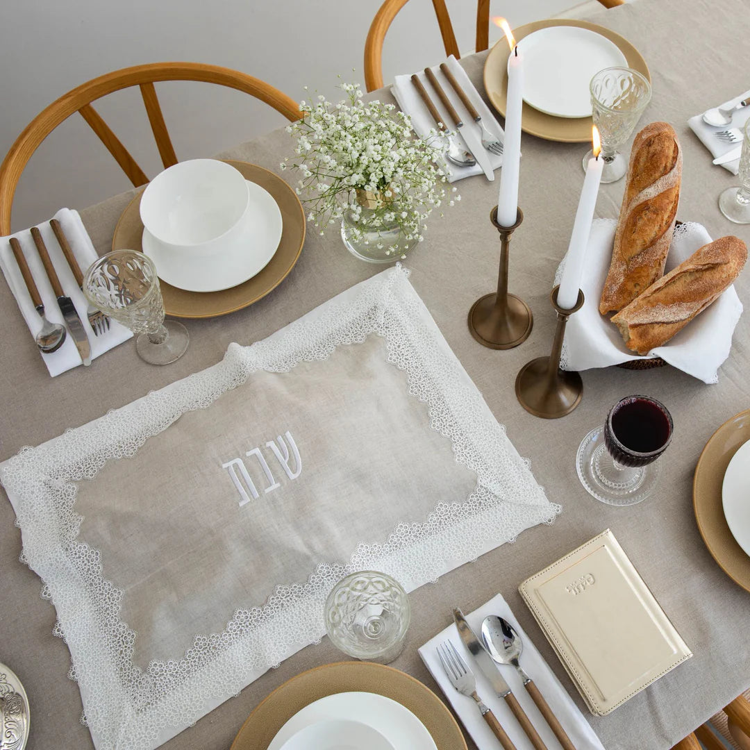 Linen Lace Challah Cover