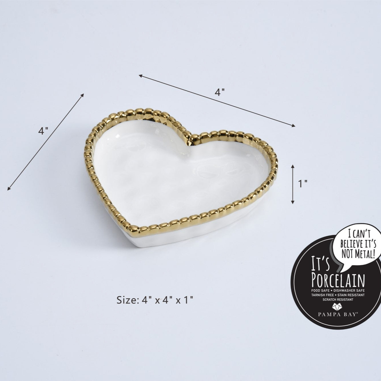 Gold Rimmed Mini Heart Dish