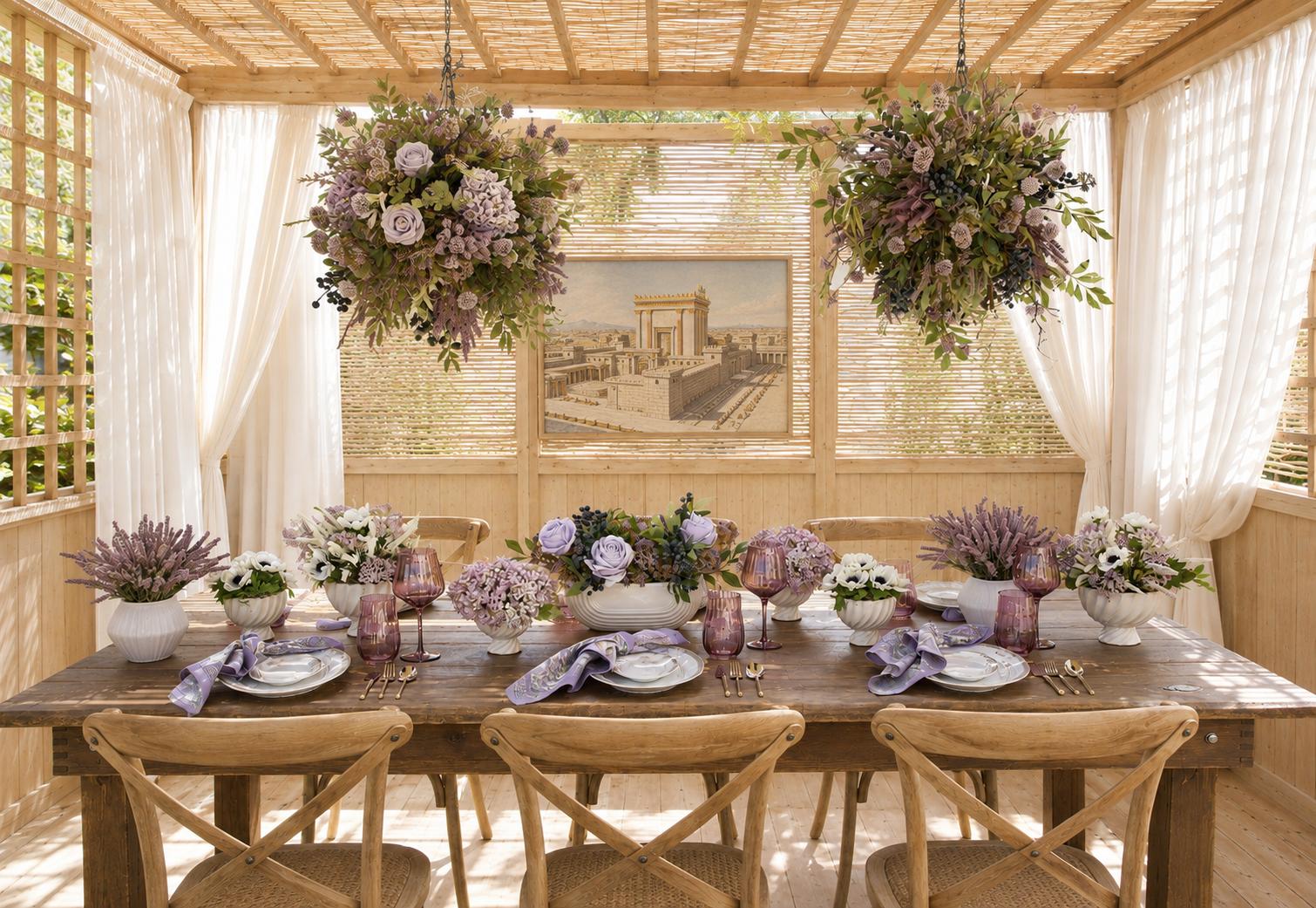 Flaura Lavender Drift Floral Hanging Chandelier