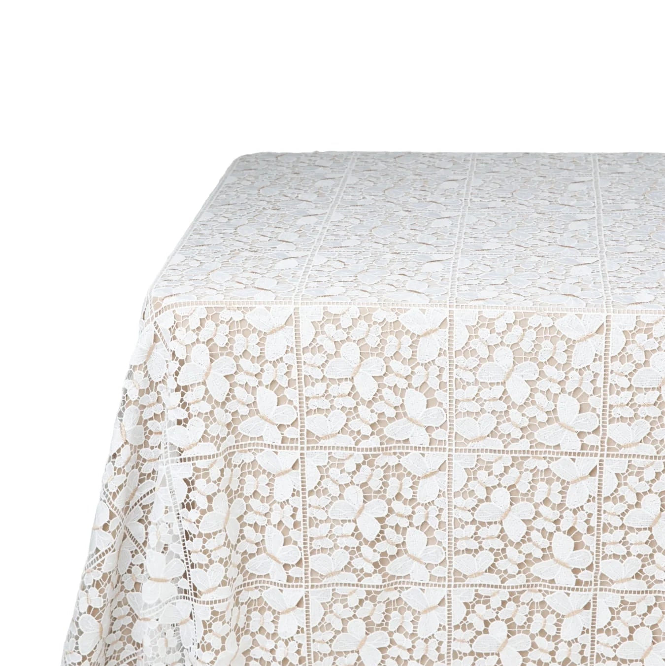 Aura Home Lace Overlay Tablecloth