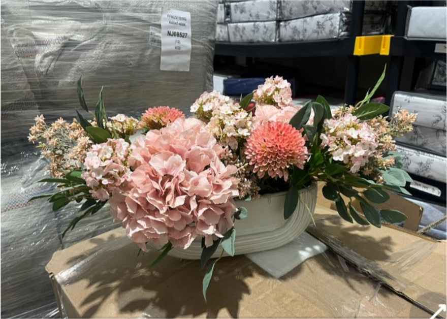 Flaura Long Pink Hydrangeas and Dahlias