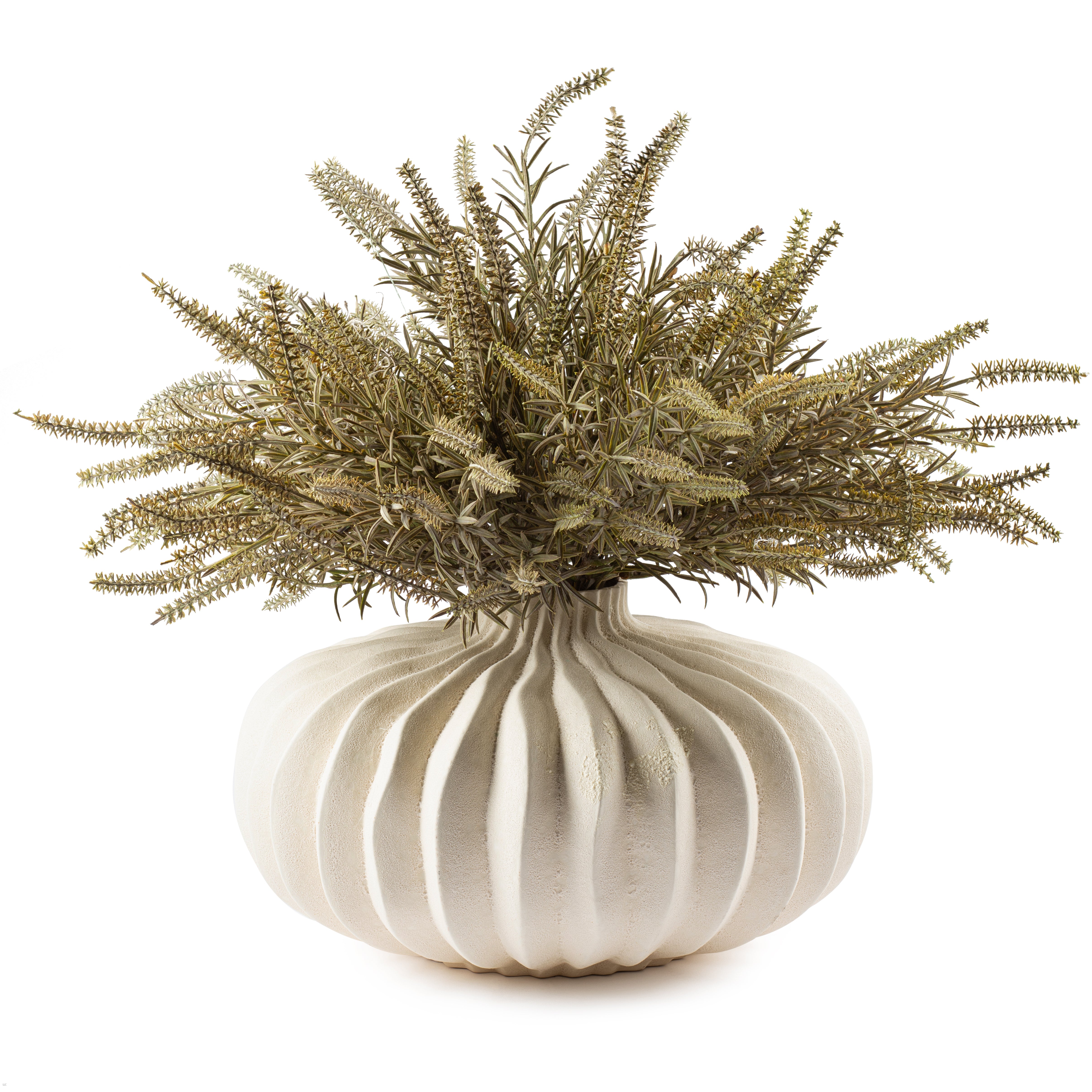 Flaura Fern in Cream Pumpkin Vase