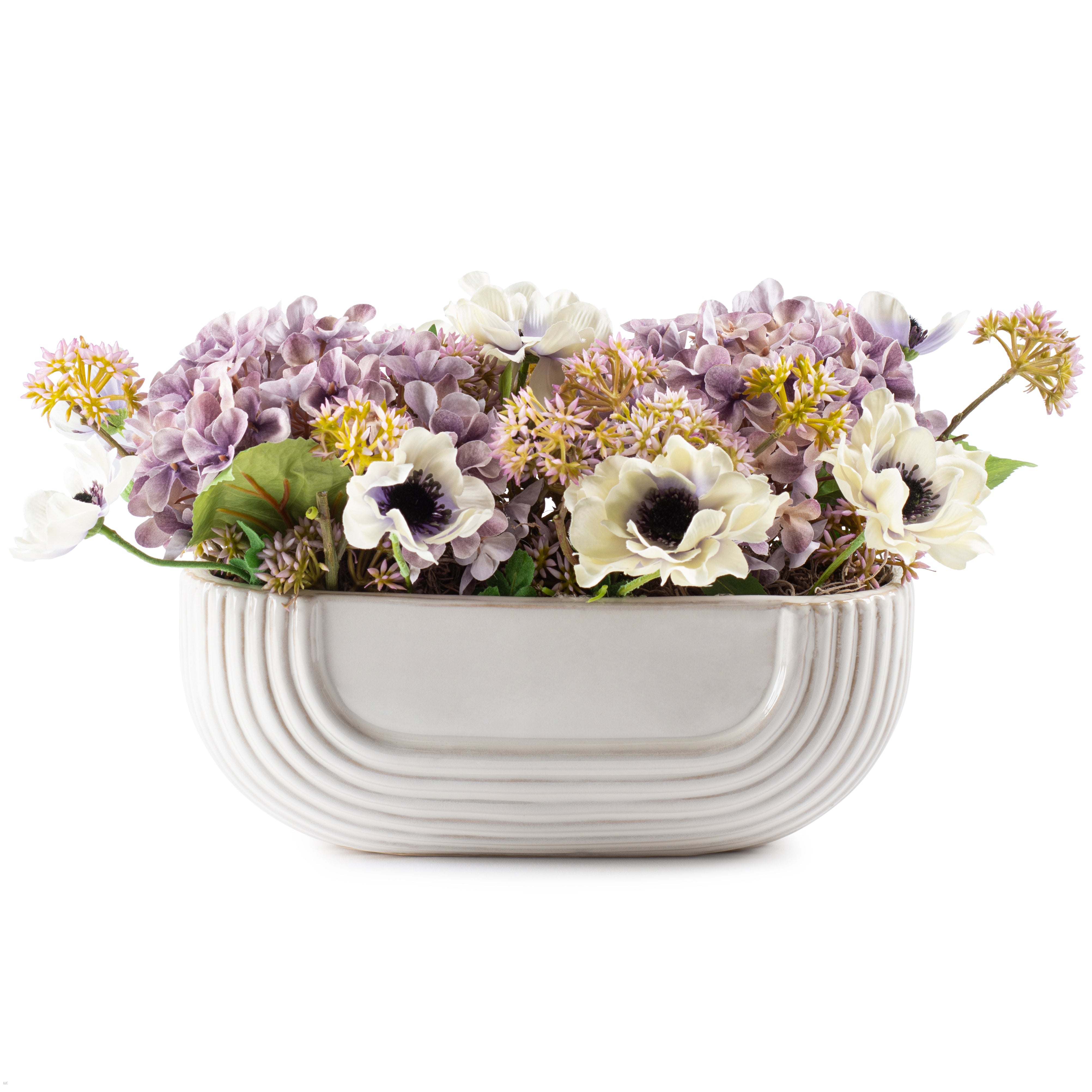 Flaura Anemone and Violet Hydrangeas