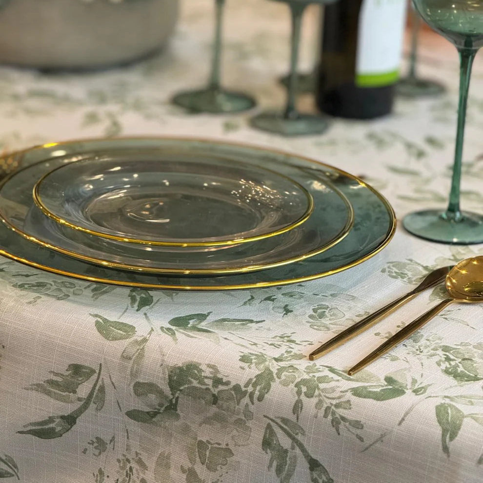 Adorn Your Table Green Garden Tablecloth