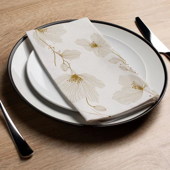 Gold Flower Guest Towel Napkin