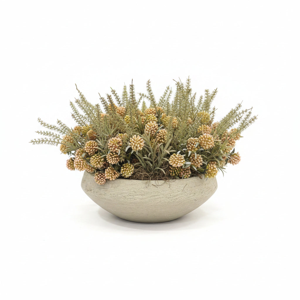 Grass and Orange Sedum Pot
