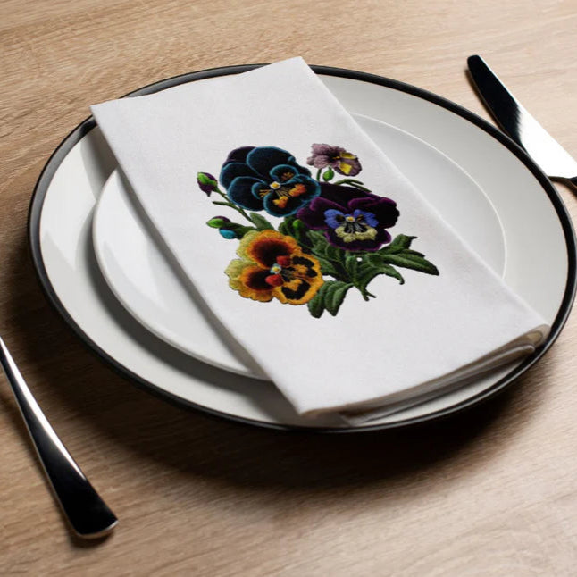 Embroidered Floral  Guest Towel