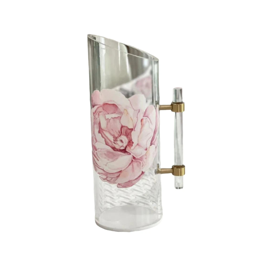 Lucite Floral Pitcher