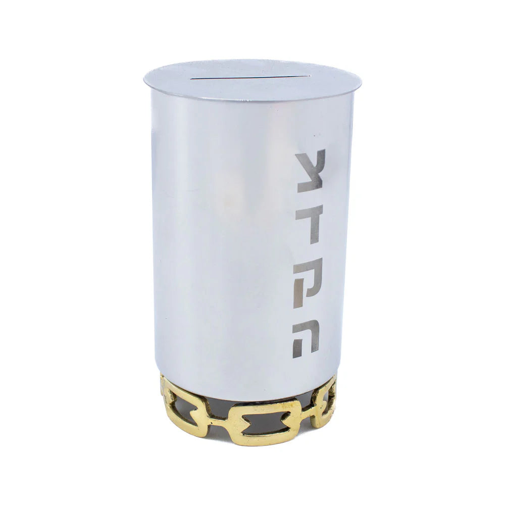Luxe Linked Stainless Steel Tzedakah Box