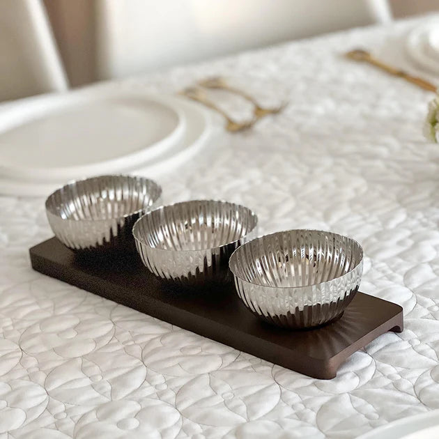 Shell Shaped Dip Bowls with Tray