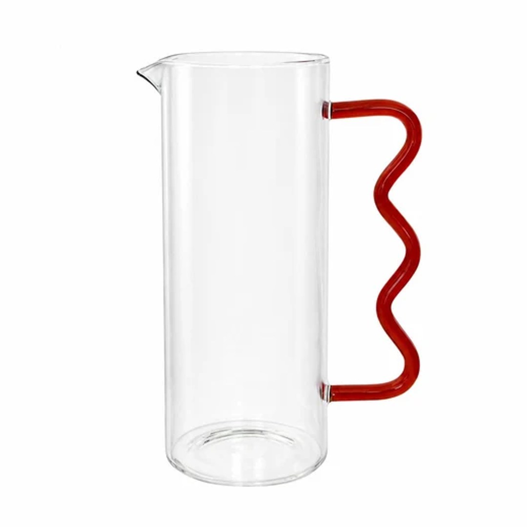 Borosilicate Glass Pitcher with Amber Handle
